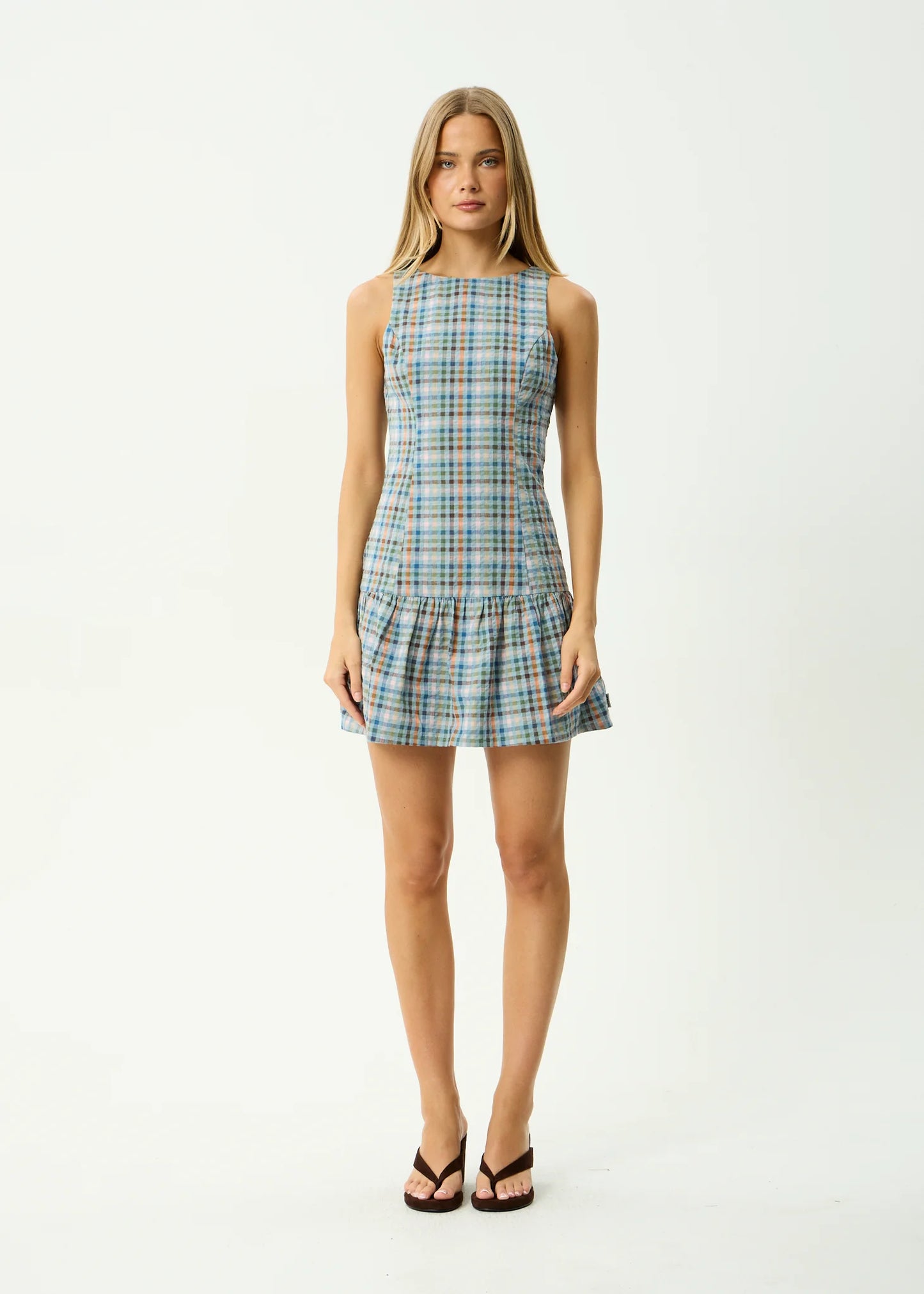AFENDS AMELIE CHECK - MINI DRESS