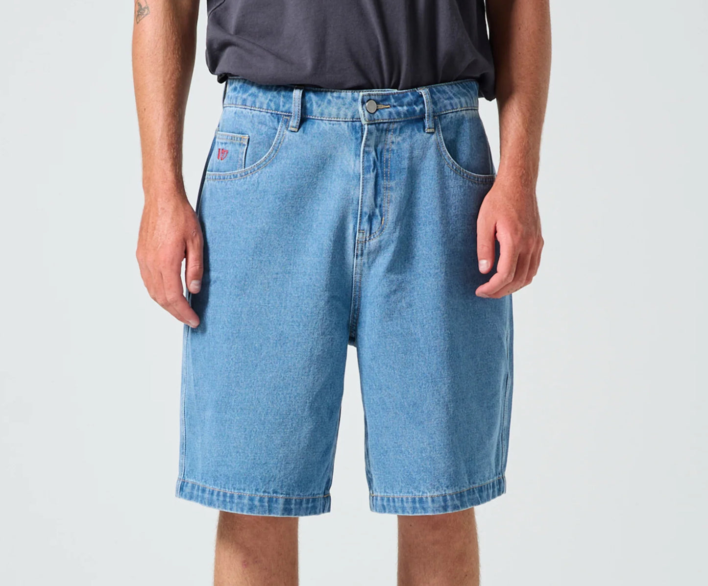 RIVVIA WORLD SERIES DENIM SHORT : BLUE