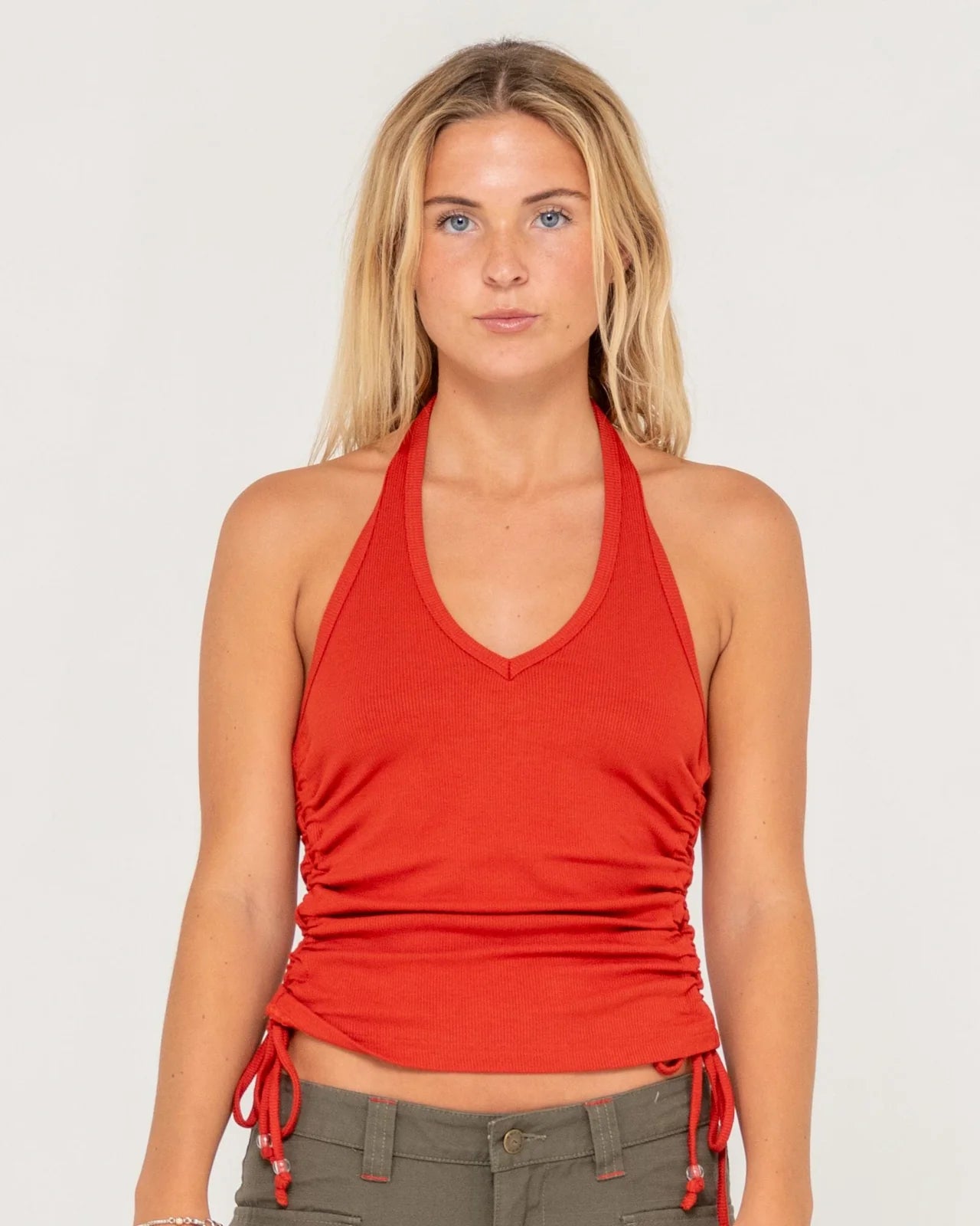 Rusty Halter It Up Ruched Halter Top