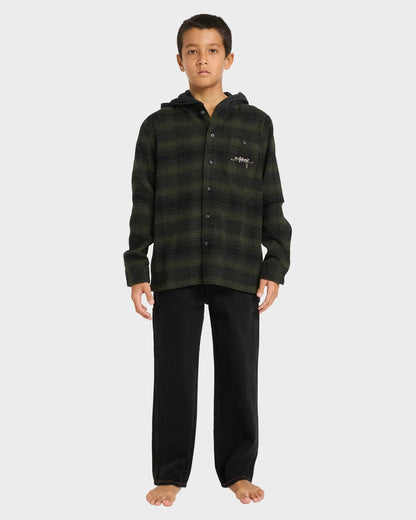Billabong Boys 8-16 Baja Surf Flannel Long Sleeve Shirt - essential surf and skate