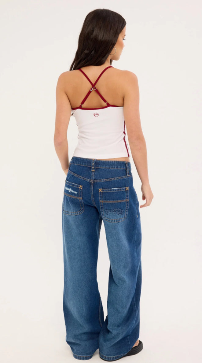 Rusty Burn Baby Loose Low Rise Jeans - essential surf and skate