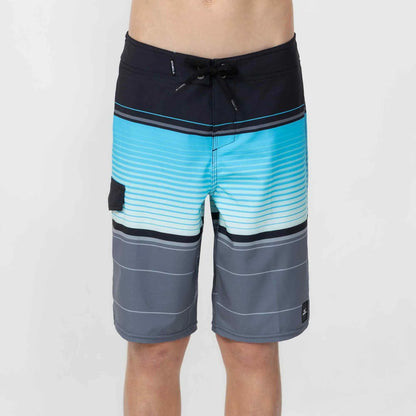 O’NEILL BOY'S LENNOX STRIPE 18 BOARDSHORTS - BLACK