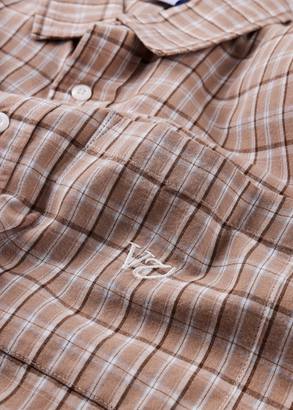 RIVVIA VV CHECK LS SHIRT : BROWN - essential surf and skate