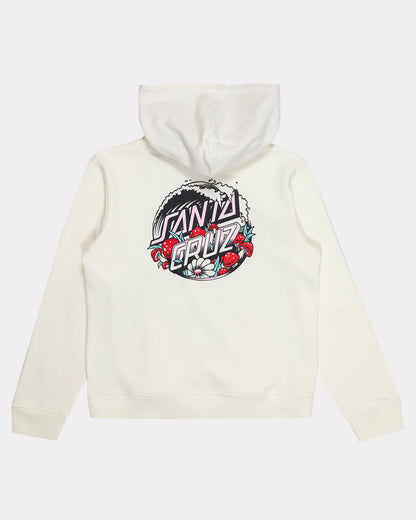 Santa Cruz Mushroom Wave Dot Girls Pullover Hoodie Cream