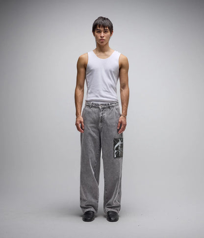 FORMER DISTEND DENIM PANT // SACRIFICE WASHED GREY - essential surf and skate