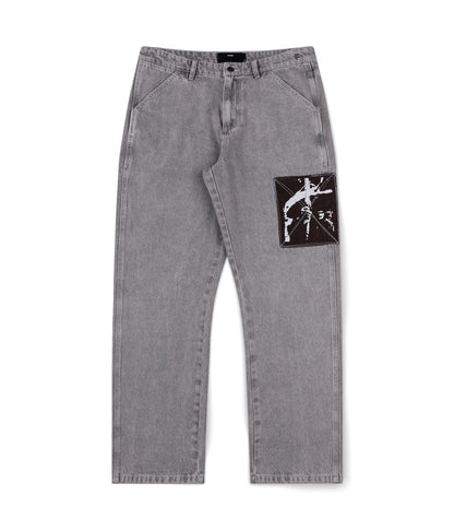 FORMER DISTEND DENIM PANT // SACRIFICE WASHED GREY - essential surf and skate