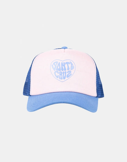 Santa Cruz Balloon Heart Girls Trucker Hat Blue-pink