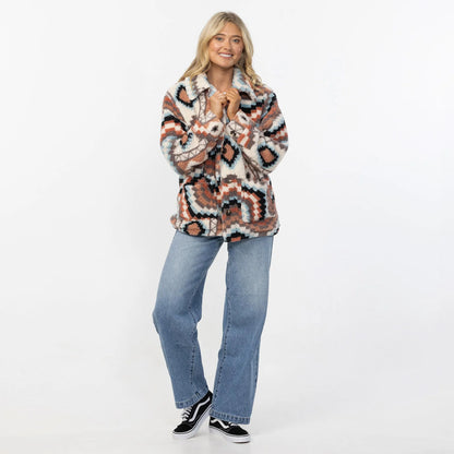 O’NEILL WOMEN'S HUXLEE PRINTED JACKET - MULTI - essential surf and skate