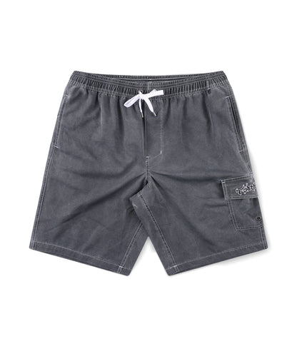 FORMER SWANS CARGO 21" SWIM TRUNK // BLACK EMBROID - essential surf and skate