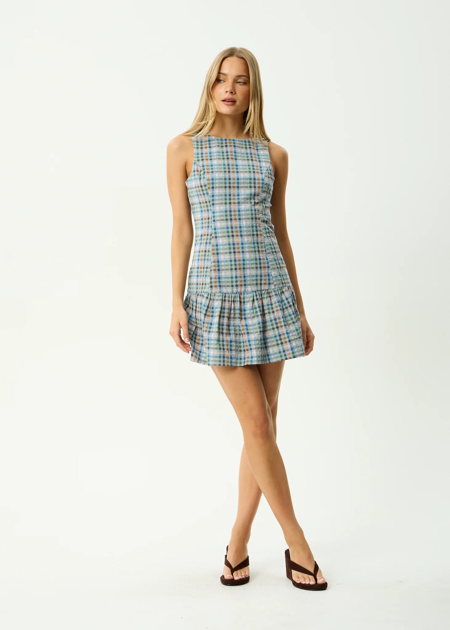 AFENDS AMELIE CHECK - MINI DRESS