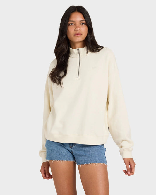 RVCA WOMENS 1/4 ZIP FLEECE JUMPER - essential surf and skate