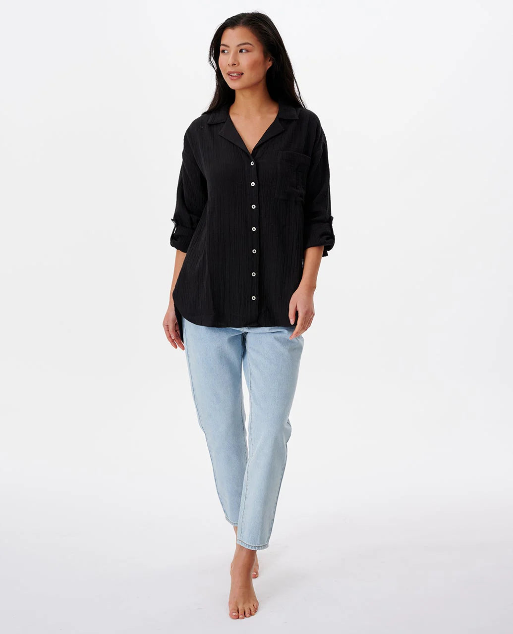 RIP CURL PREMIUM SURF LONG SLEEVE BUTTON UP SHIRT