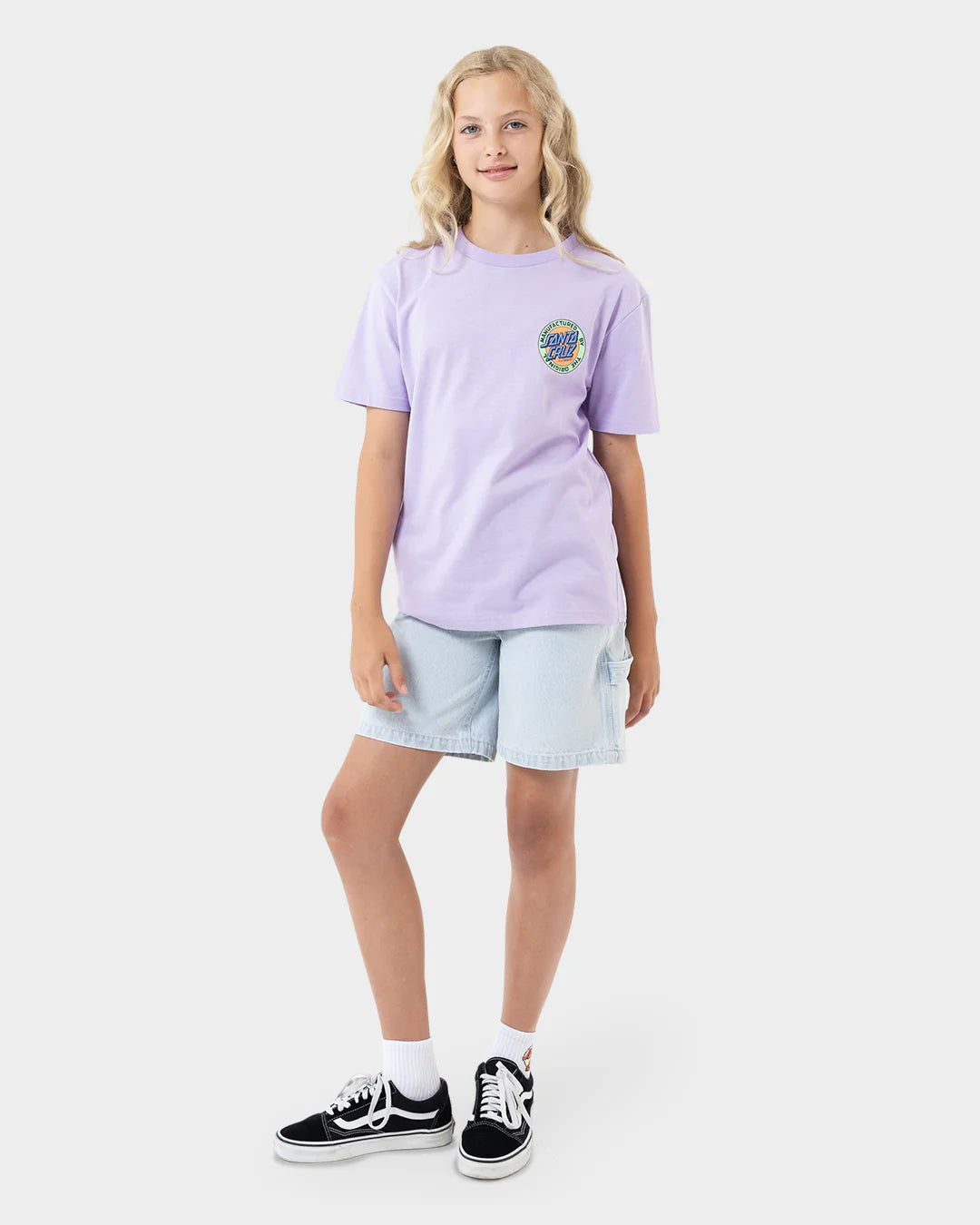Santa Cruz MFG Retro Dot Reverse Girls T-shirt Lavender