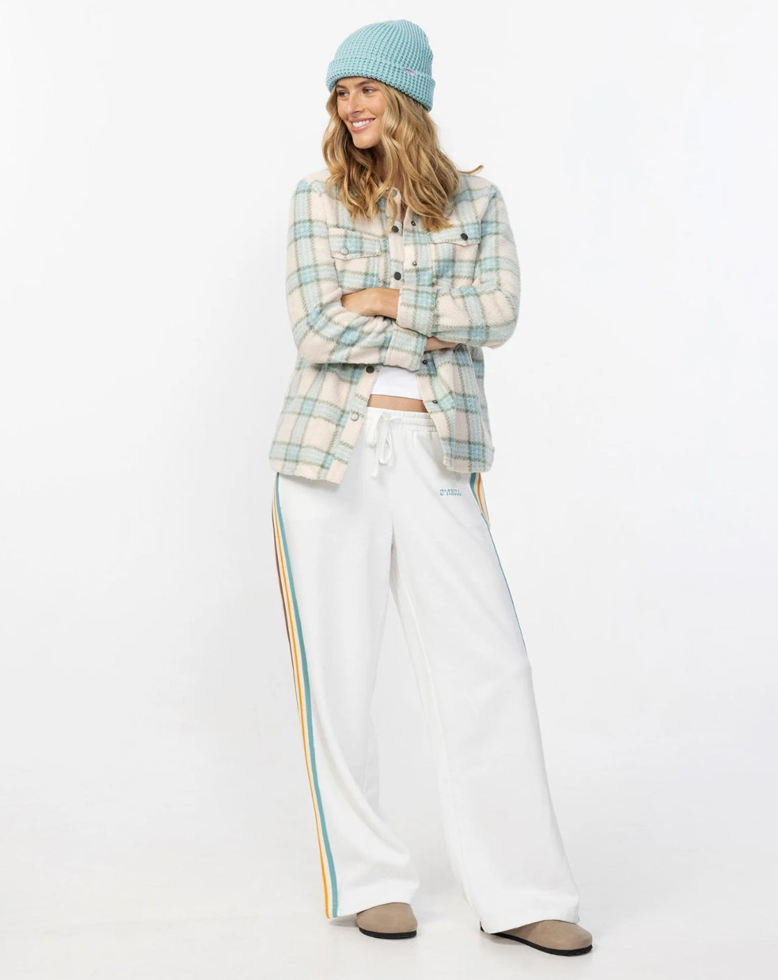 O’NEILL WOMEN'S HORIZON WIDE LEG TRACKIE - OFF WHITE - essential surf and skate