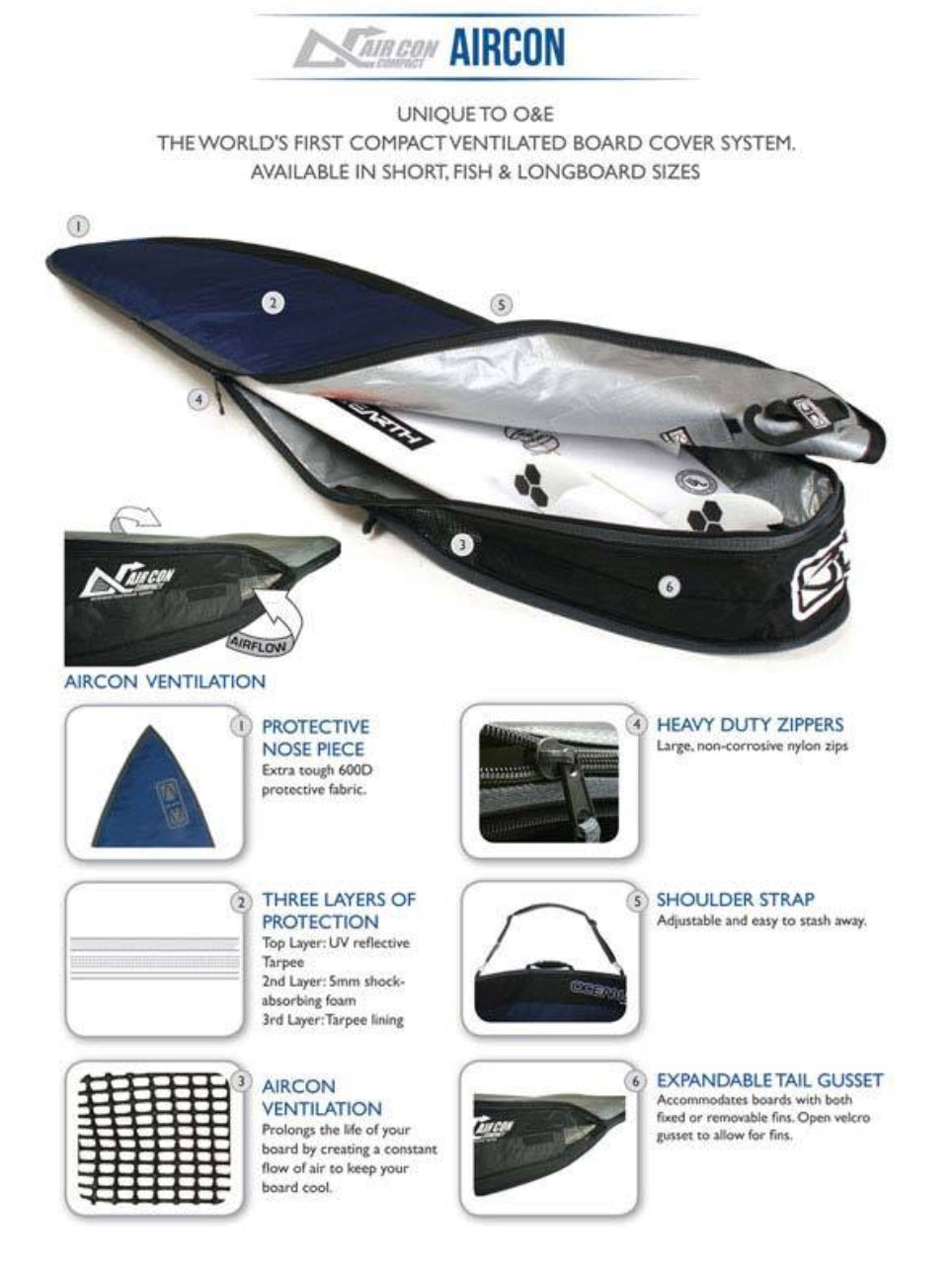 Ocean + Earth Aircon Shortboard Cover