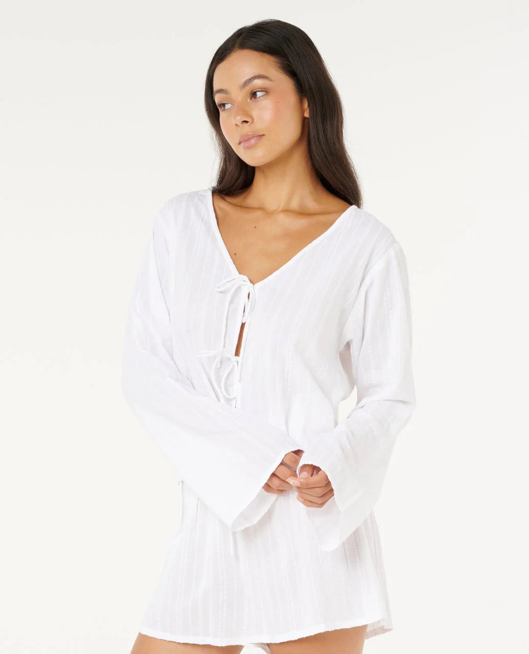 RIP CURL HAZE TIE FRONT LONG SLEEVE TOP