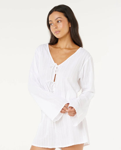 RIP CURL HAZE TIE FRONT LONG SLEEVE TOP