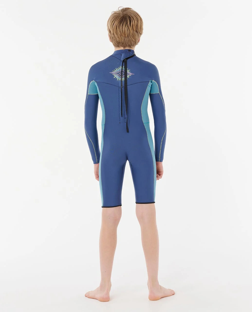 RIP CURL DAWN PATROL SHORT SLEEVE 2MM BACK ZIP SPRING SUIT WETSUIT - LIGHT NAVY