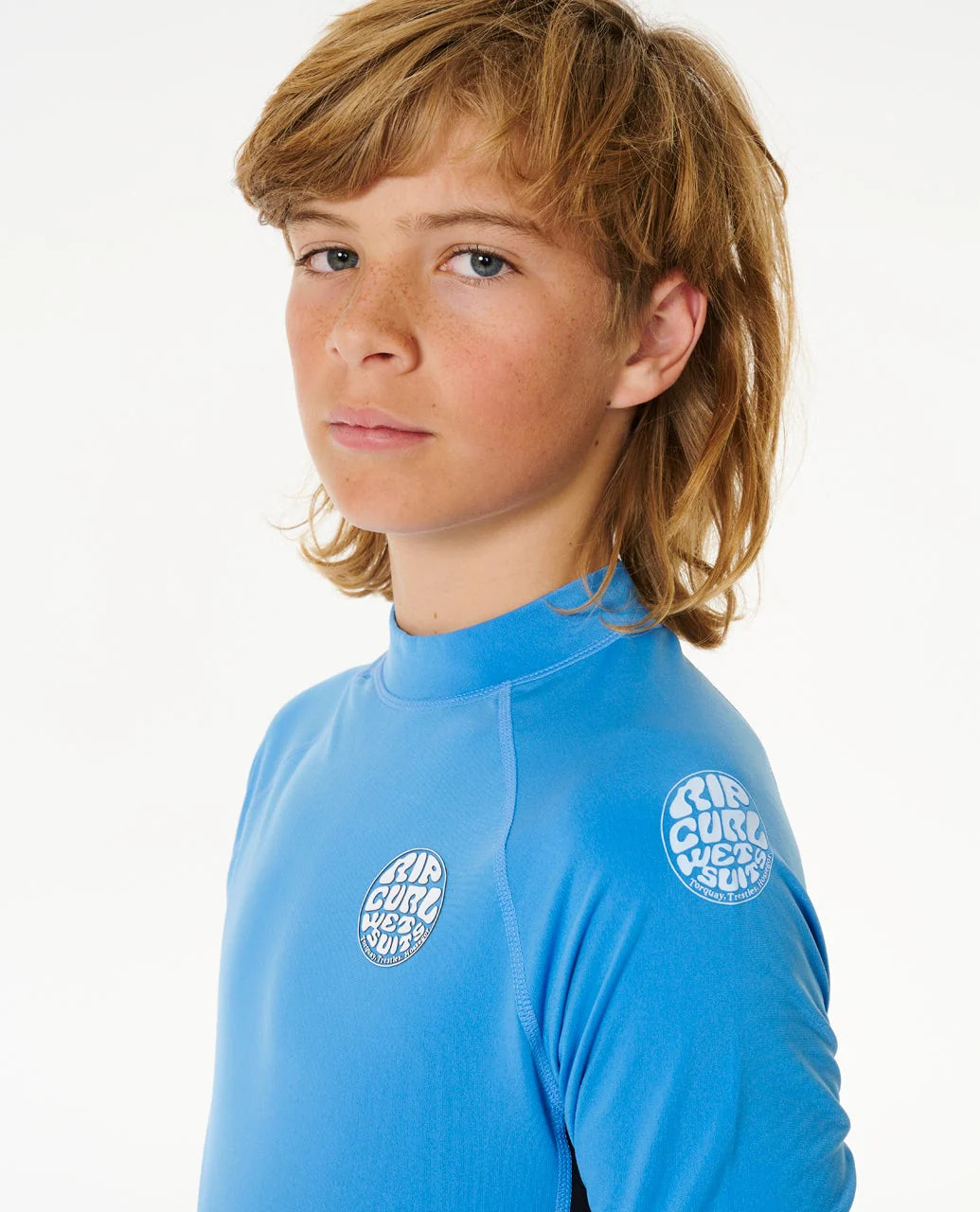 RIP CURL ICONS UV BRUSHED LONG SLEEVE RASH VEST - KIDS