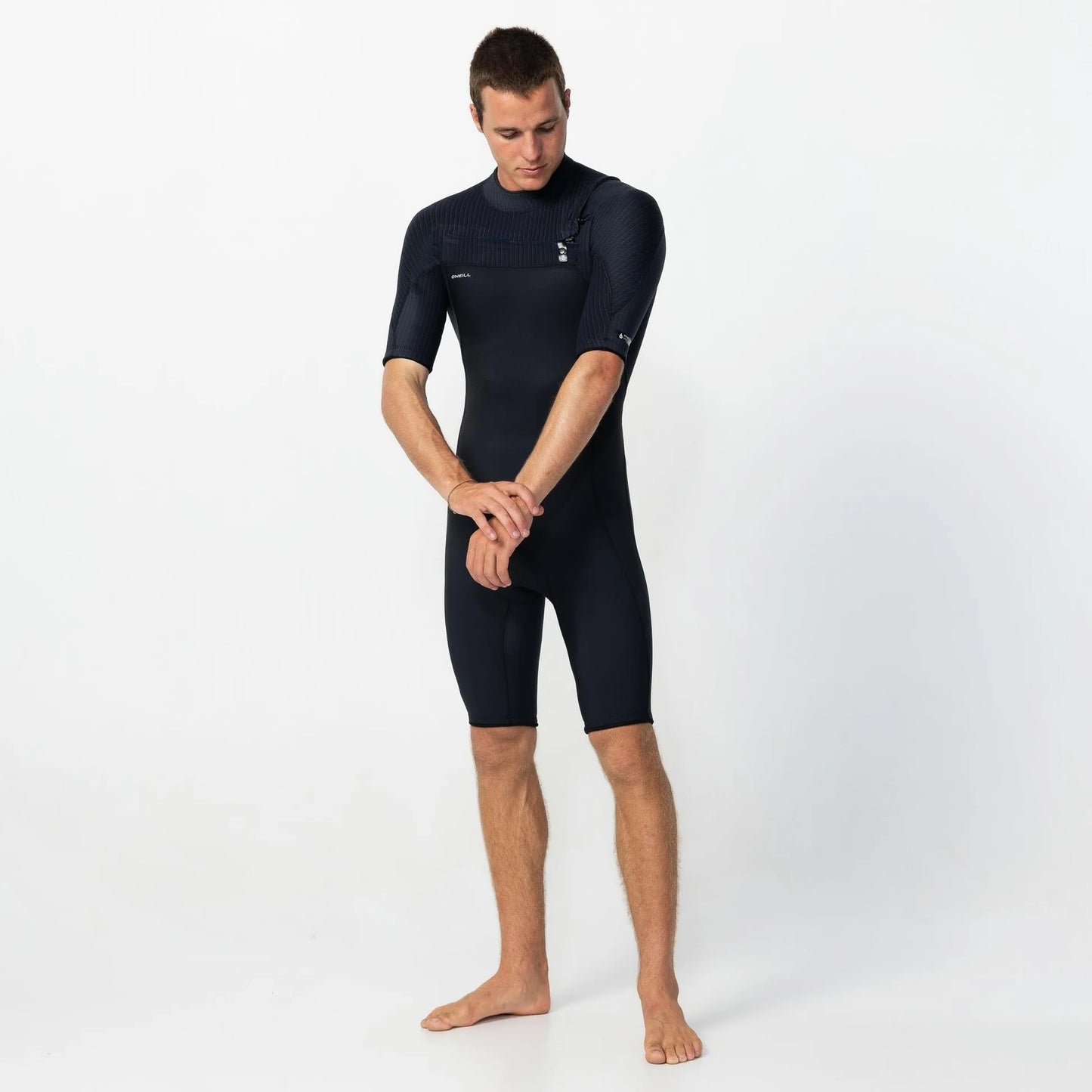 O’Neill - HYPERFREAK SHORT SLEEVE SPRINGSUIT 2MM CHEST ZIP WETSUIT - BLACK