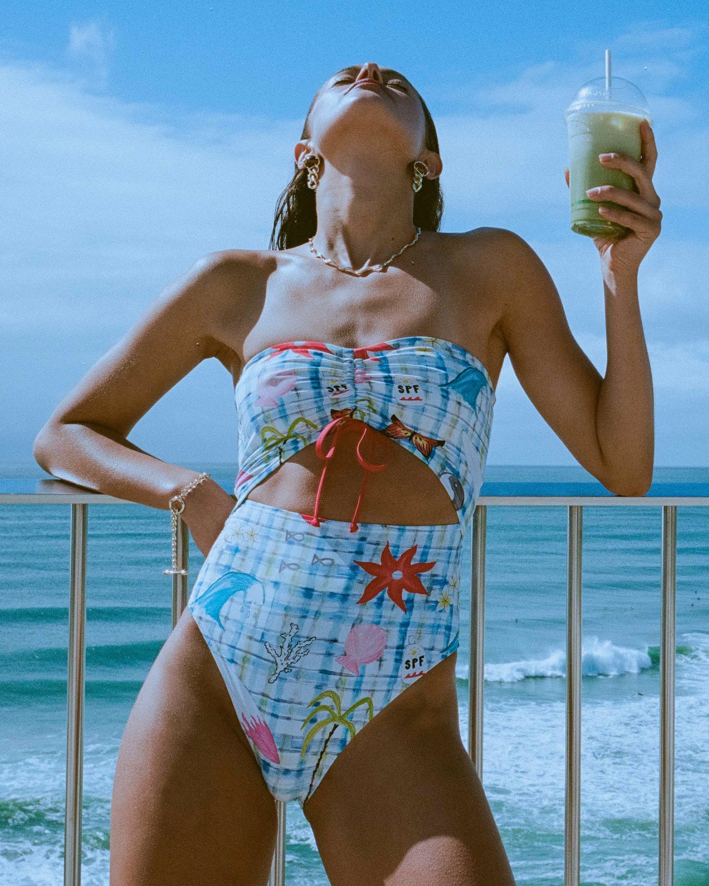 Billabong Womens Lottie Hall Summer Bandeau One Piece Swimsuit