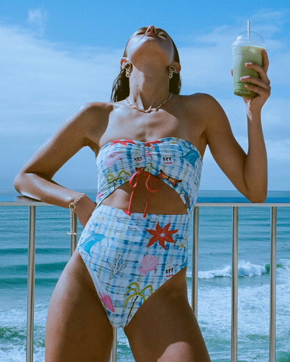 Billabong Womens Lottie Hall Summer Bandeau One Piece Swimsuit