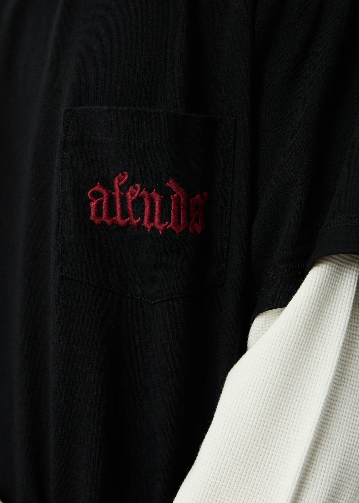 AFENDS DROP ZONE - LAYERED WAFFLE BOXY TEE