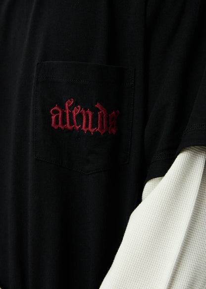 AFENDS DROP ZONE - LAYERED WAFFLE BOXY TEE