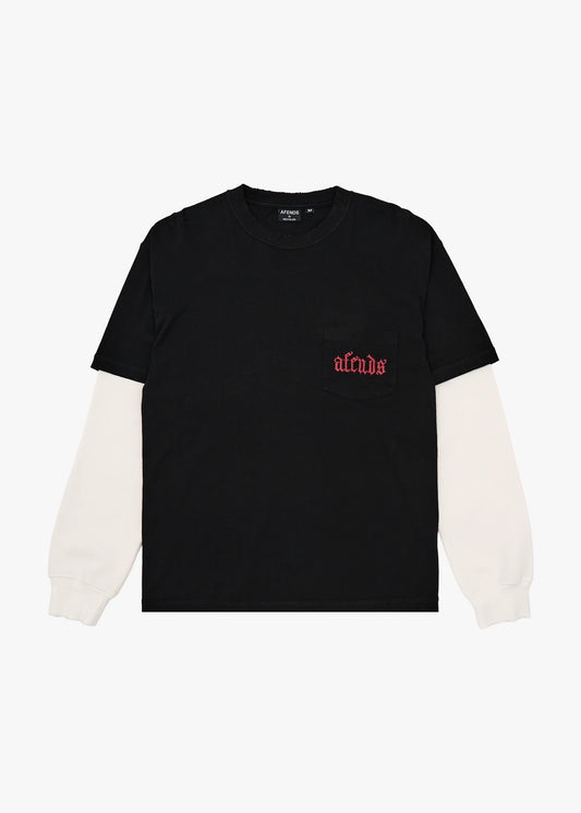 AFENDS DROP ZONE - LAYERED WAFFLE BOXY TEE