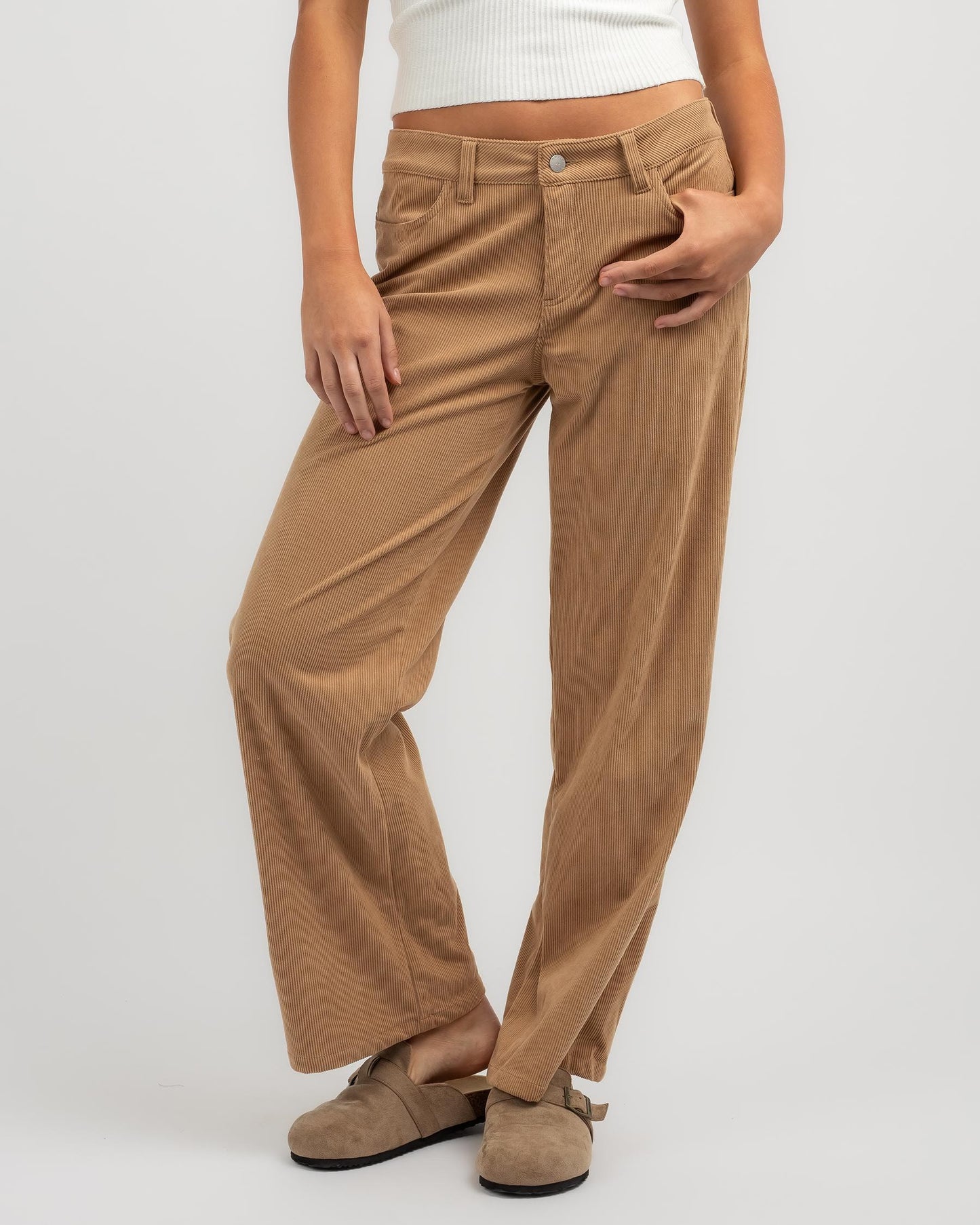 Rusty - The Secret Low Rise Wide Leg Cord Pant - OatMilk