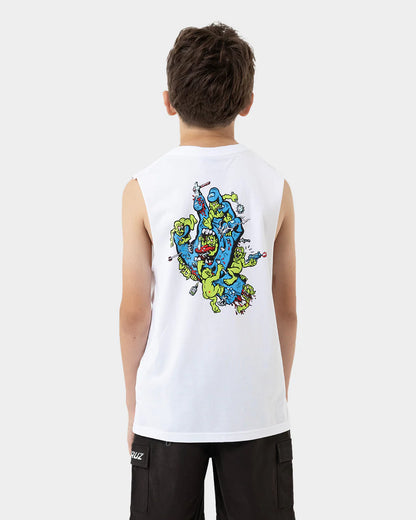 Santa Cruz Gremlin Patrol Boys Muscle T-shirt White