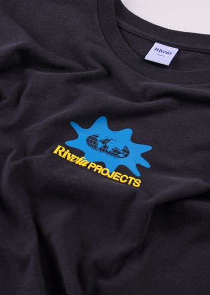 RIVVIA WORLD SPLAT RELAXED FIT T-SHIRT : PIGMENT BLACK - essential surf and skate