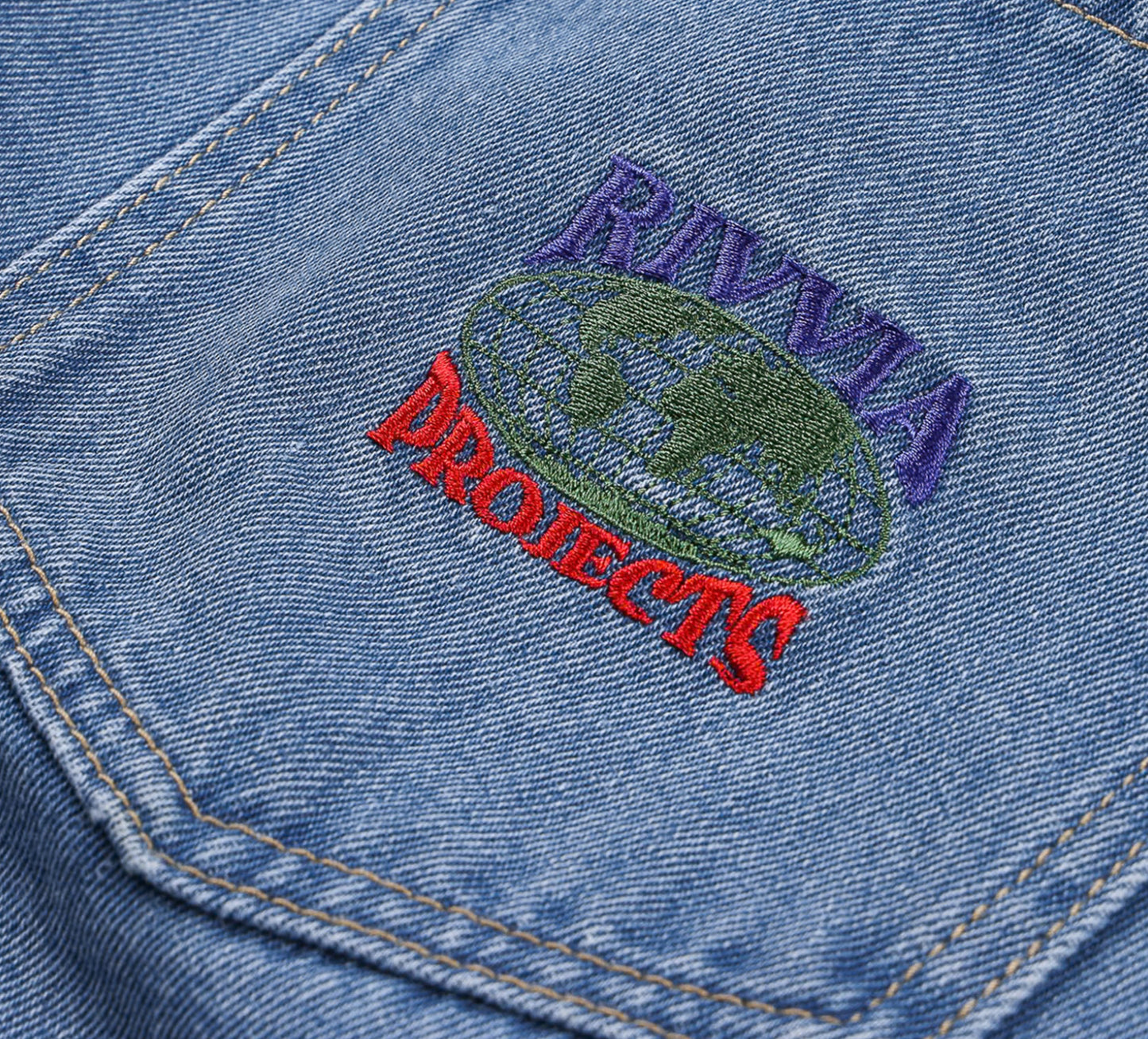 RIVVIA WORLD SERIES DENIM SHORT : BLUE