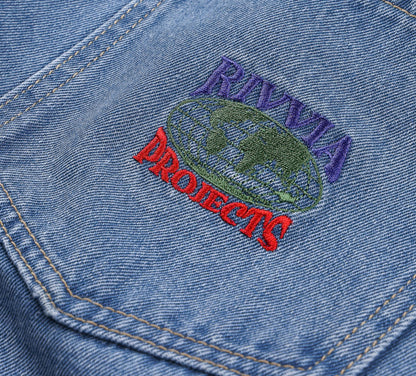 RIVVIA WORLD SERIES DENIM SHORT : BLUE