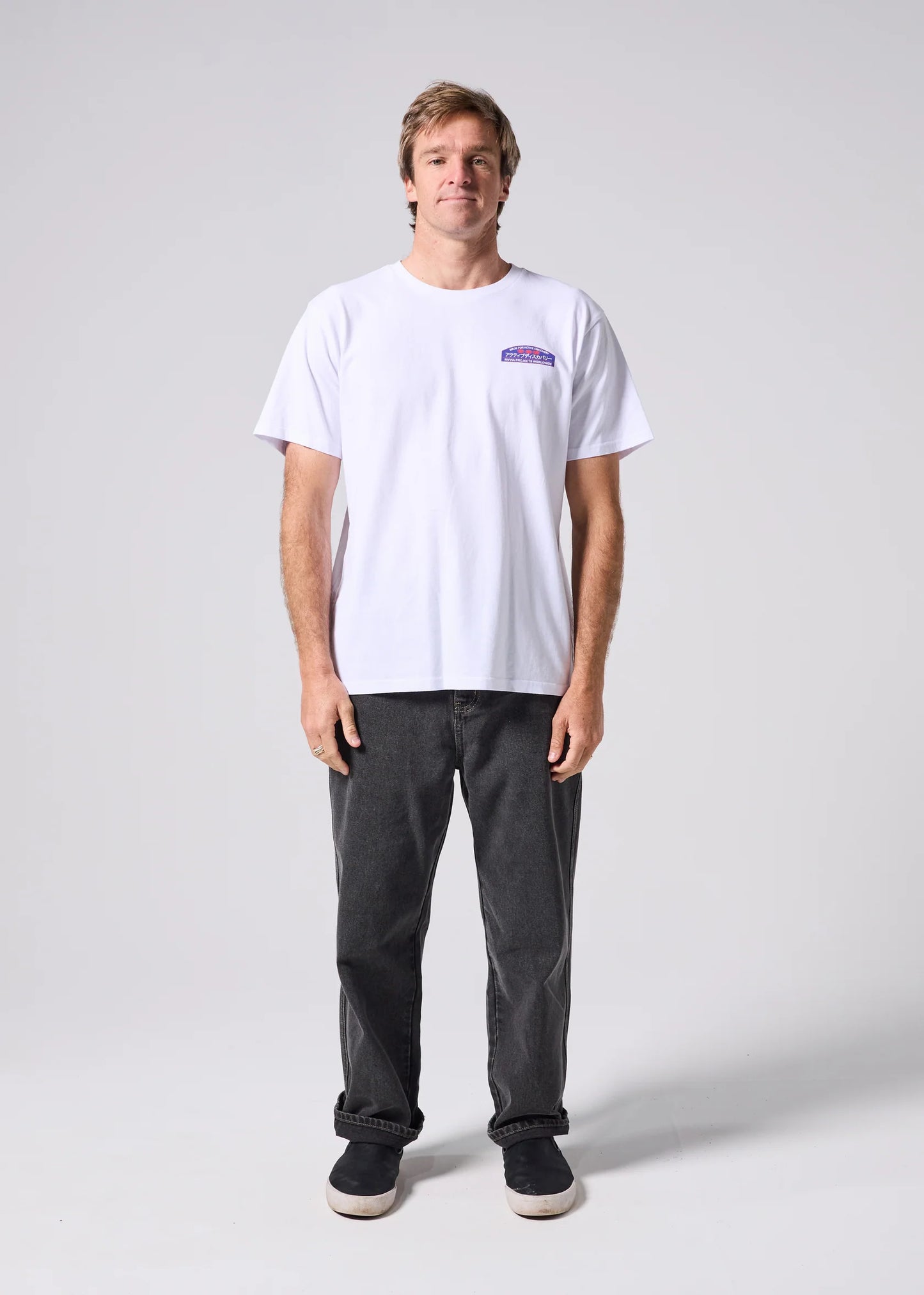 RIVVIA JAPAN VACATION T-SHIRT : WHITE - essential surf and skate