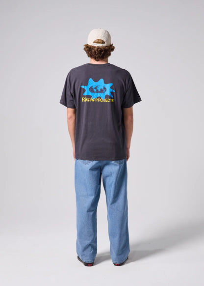 RIVVIA WORLD SPLAT RELAXED FIT T-SHIRT : PIGMENT BLACK - essential surf and skate