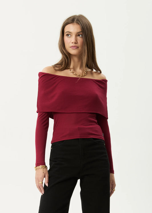 AFENDS BECKETT - BAMBOO OFF-SHOULDER LONG SLEEVE TOP
Bamboo Off-Shoulder Long Sleeve Top