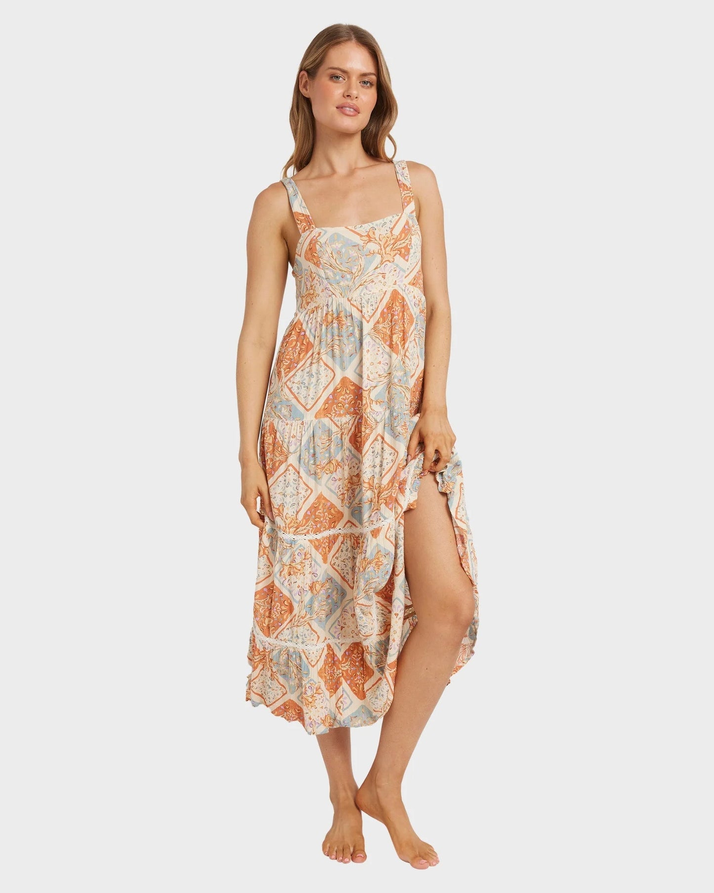 Billabong Womens Forever Folk Shine Midi Dress