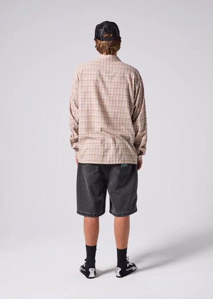RIVVIA VV CHECK LS SHIRT : BROWN - essential surf and skate