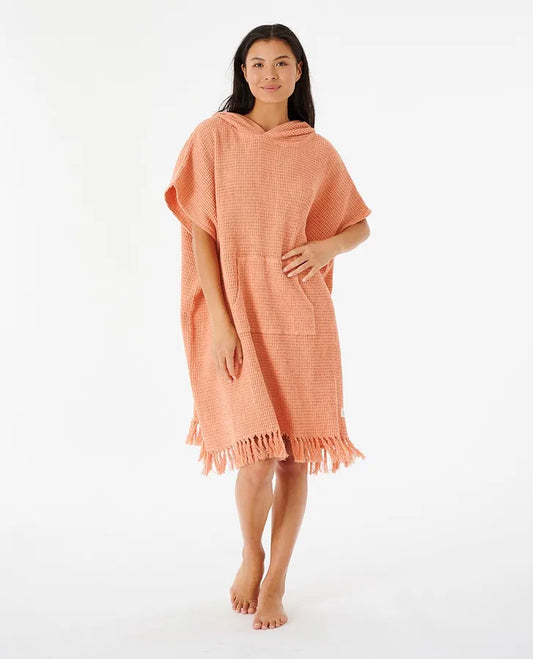 Rip Curl Stonewash Hooded Poncho - Light Coral