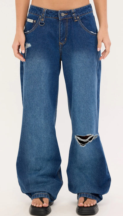 Rusty Burn Baby Loose Low Rise Jeans - essential surf and skate