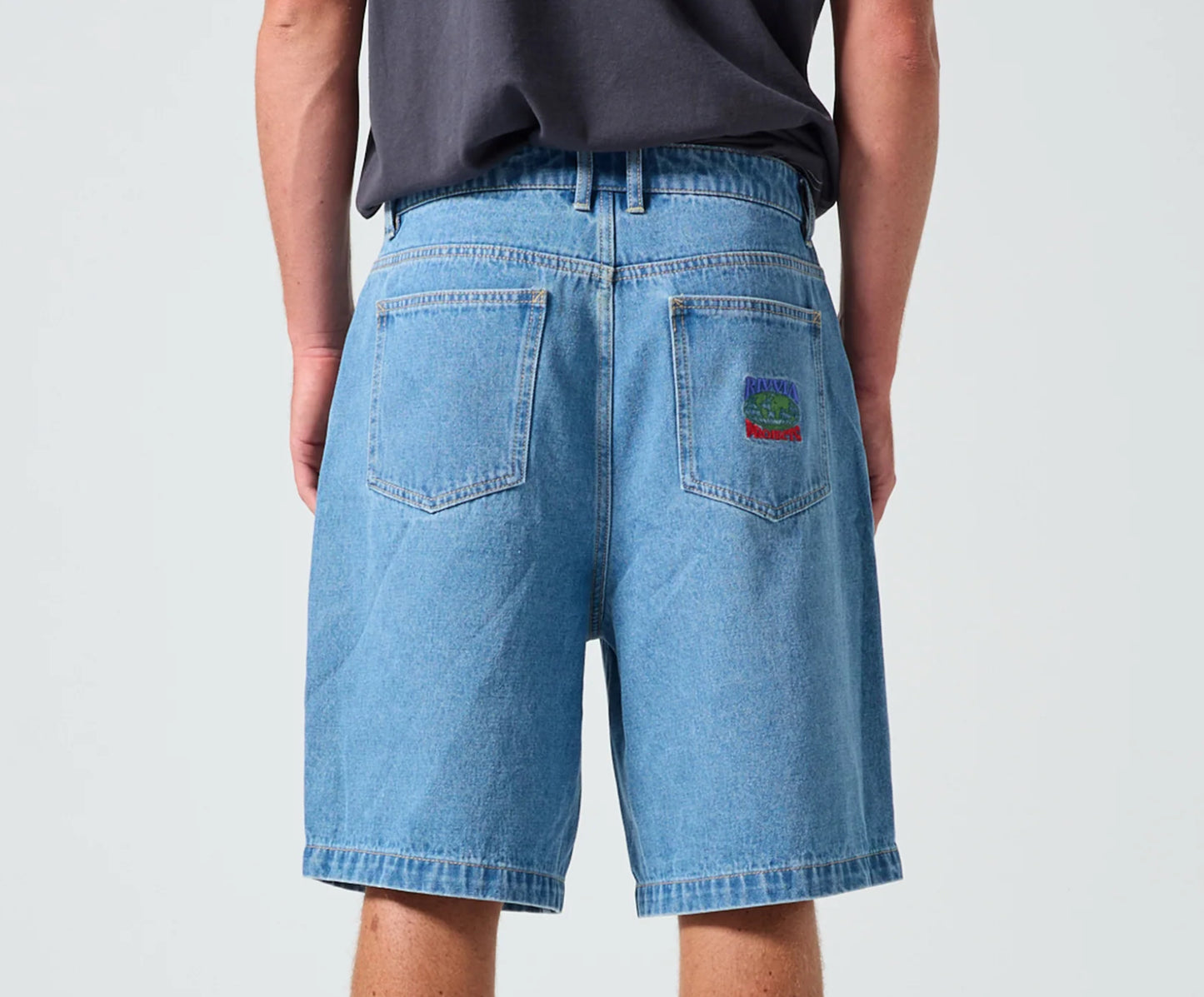 RIVVIA WORLD SERIES DENIM SHORT : BLUE