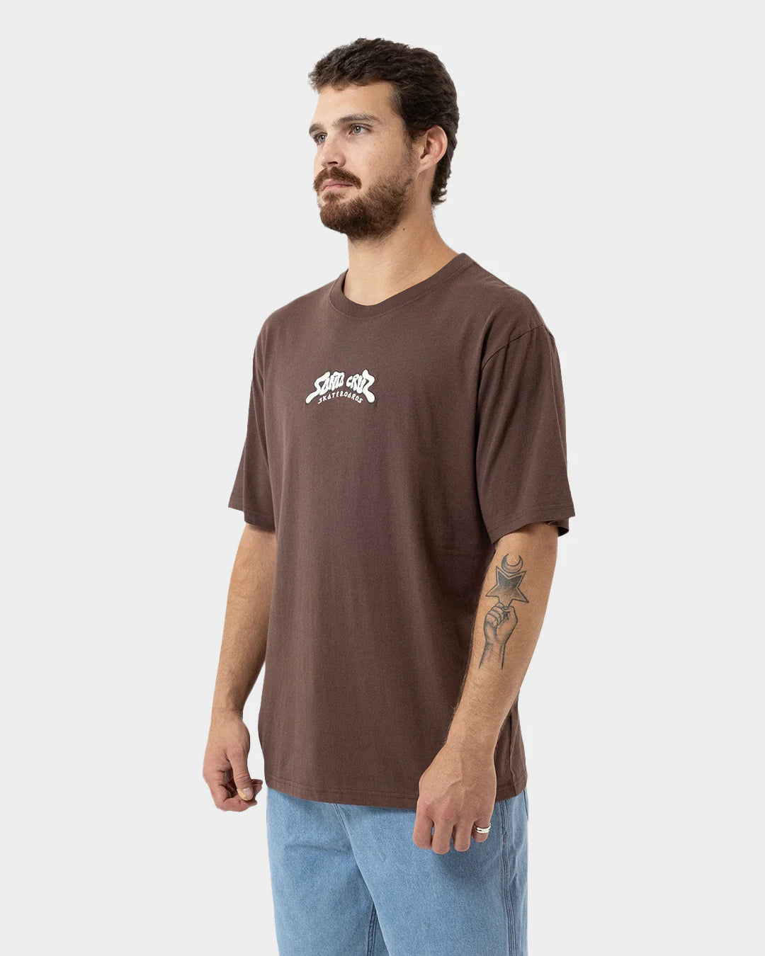 Santa Cruz Winkowski 8baller Triparch Men's T-shirt Brown - essential surf and skate