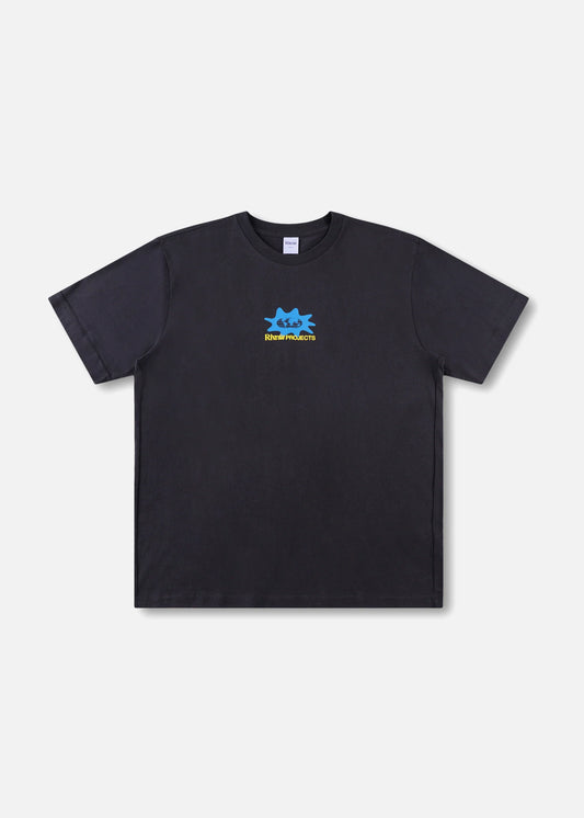 RIVVIA WORLD SPLAT RELAXED FIT T-SHIRT : PIGMENT BLACK - essential surf and skate