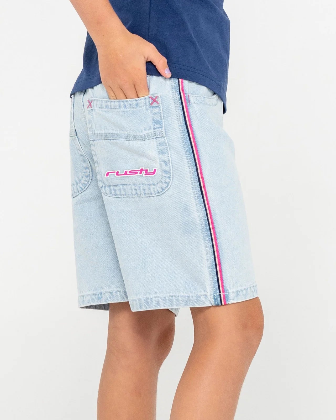 Rusty Flip Girl Low Rise Denim Jort Girls