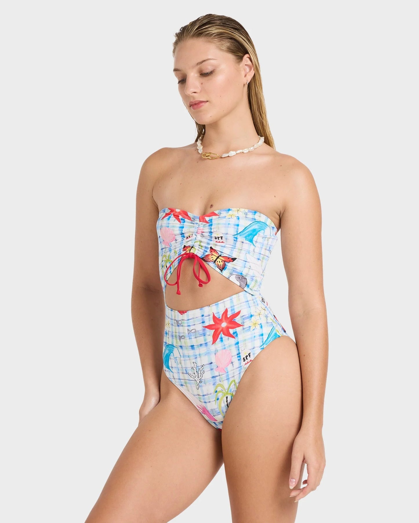Billabong Womens Lottie Hall Summer Bandeau One Piece Swimsuit