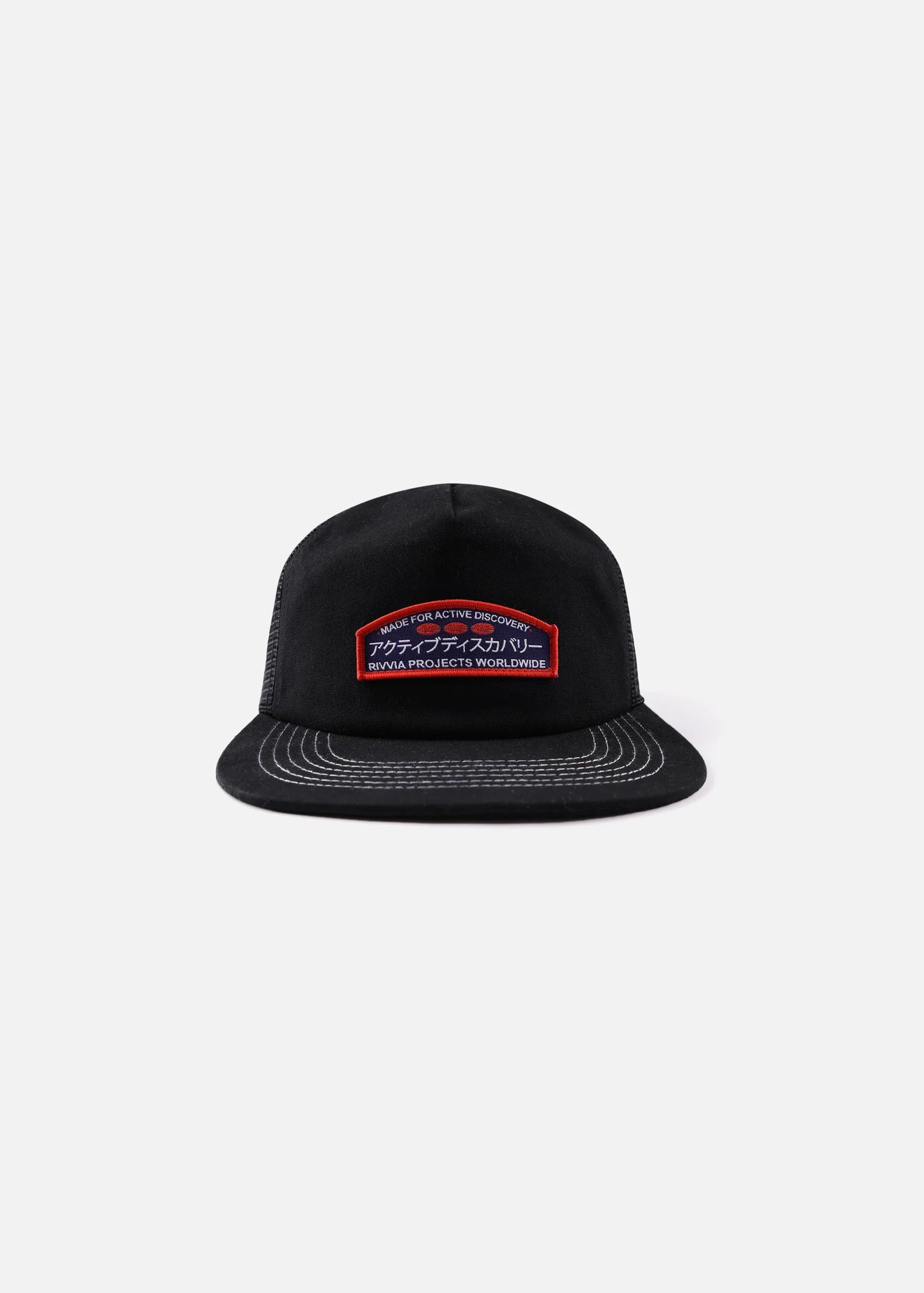 RIVVIA JAPAN VACATION TRUCKER CAP : BLACK