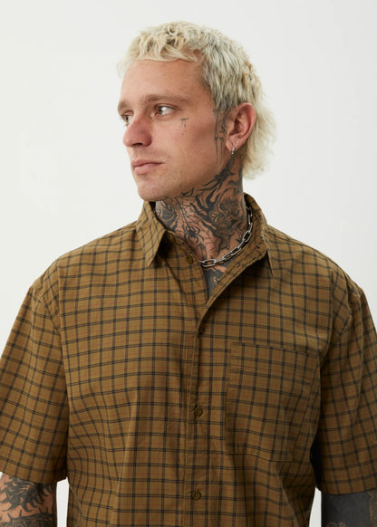 AFENDS CHALLENGER - CHECK SHORT SLEEVE SHIRT