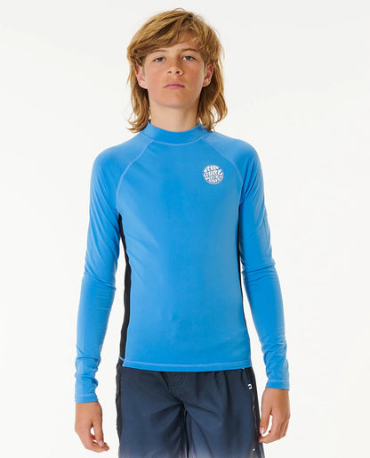 RIP CURL ICONS UV BRUSHED LONG SLEEVE RASH VEST - KIDS