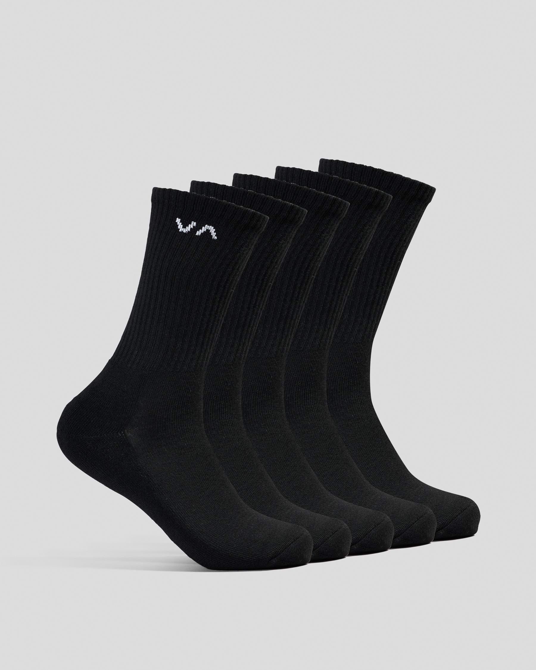 RVCA MENS VA SPORT 5 PACK SOCKS - essential surf and skate